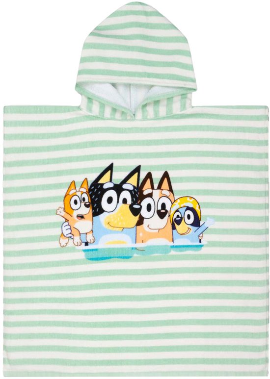 Swim Essentials | Bluey Blauw/Witte Strandponcho 65 x 65 cm - Blauw/Wit van Swim Essentials
