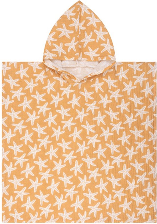 Swim Essentials | Oranje Zeesterren Hydrofiele Strandponcho 50 x 50 cm van Merkloos