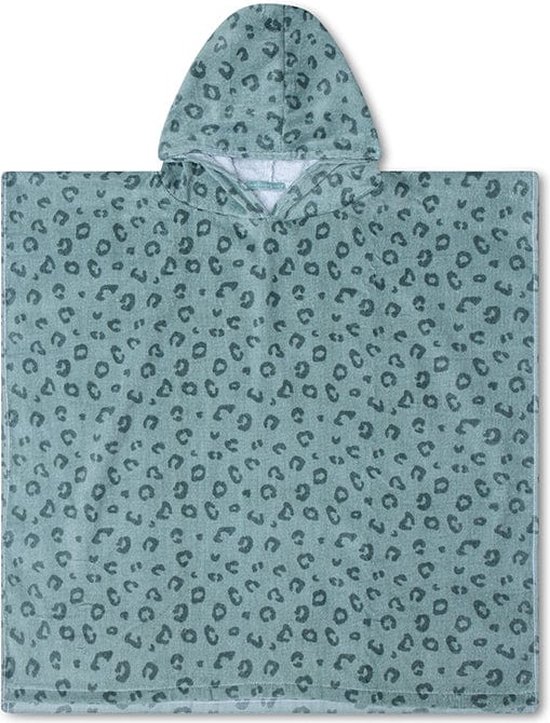 Swim Essentials Strandponcho - Badcape Kinderen - Poncho Handdoek - Groen Panterprint - 65 x 65 cm van Swim Essentials