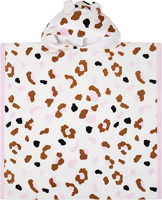 Swim Essentials Strandponcho - Badcape Kinderen - Poncho Handdoek - Kaki Panterprint - 65 x 65 cm van Swim Essentials