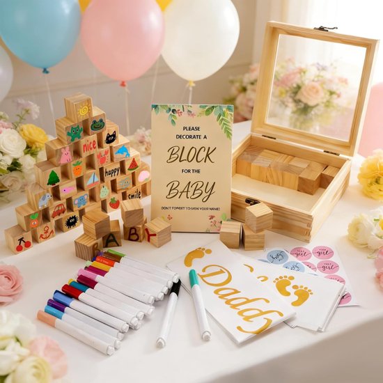 Swiphi® Babyshower - Babyspullen - Kraamcadeau - 86Stuks van Merkloos