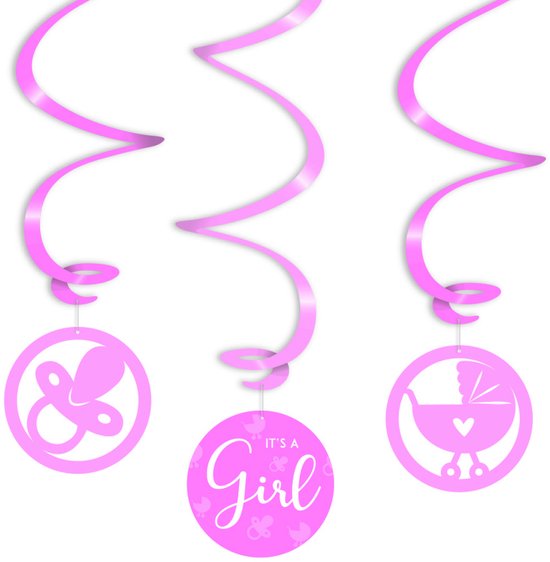 Swirl decorations - It's a girl ! van amscan