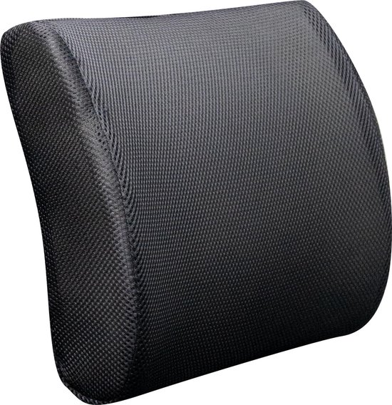 SWISS-BED ® - Ergonomisch Rug kussen - Rugsteun - Rug kussen Voor Bureaustoel/Auto - Memory Foam - Zwart