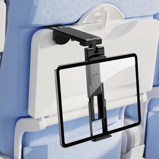 Tablethouder voor vliegtuig, tablethouder voor iPad, 360° draaibaar, reismust haves tabletstandaard, compatibel met 4-10,9 inch elektronica, universeel voor vliegtuig, tafel, keuken, kantoor
