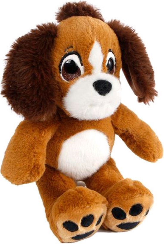 Take Me Home Knuffelhond Junior 23 X 31 Cm Pluche Bruin/wit van T