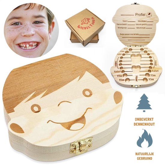 Tanden Doosje Hout JONGEN HOUT NEDERLANDS Melktanden en Haarlok Tandendoosje Kraam Cadeau van T