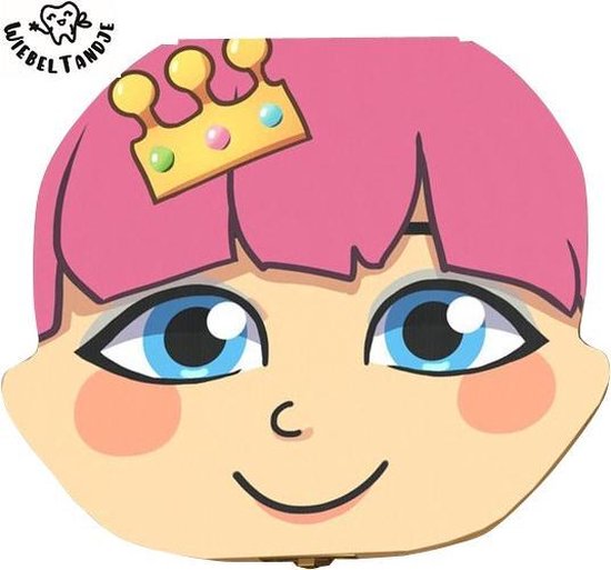 Tanden Doosje Hout MEISJE PRINSES NEDERLANDS Melktanden en Haarlok Tandendoosje Kraam Cadeau - WiebelTandje van T