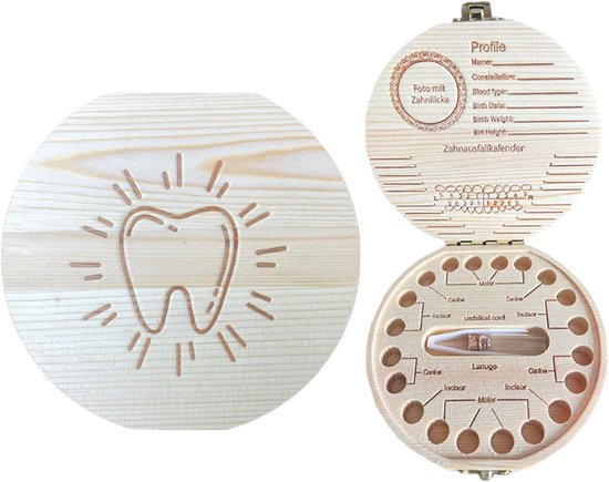 Tandenbox houten - babygeheugenbox - leuke tandenfee set - waardevolle herinneringen - ShopVlot