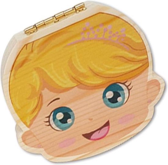 *** Tandendoos Meisje Blond - Kraamcadeau - Melktanden - Herinneringen - Bewaren - van Heble® *** van Heble®