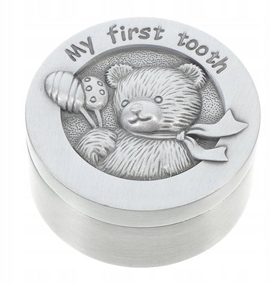 Tandendoosje beertje, edelstaal van Merkloos