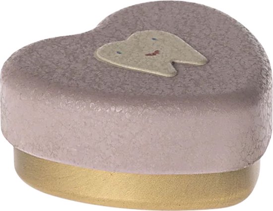 Tandendoosje - hartvorm - klein heather/paars - tanden wisselen - duurzaam - hartje - kraamcadeau - Maileg van Maileg