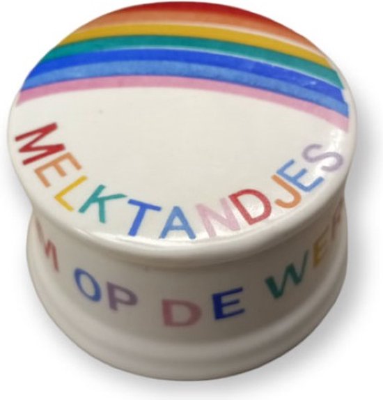 Tandendoosje Keramiek - Keramiek - 6x6x5 cm - Wit - Thailand - Sawahasa - van T