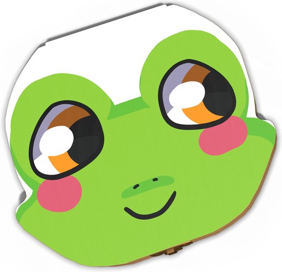 Tandendoosje met naam - Kikker - Hout - Voor jongens en meisjes - Opbergdoosje voor Melktanden - Tandendoosje voor kinderen van Merkloos