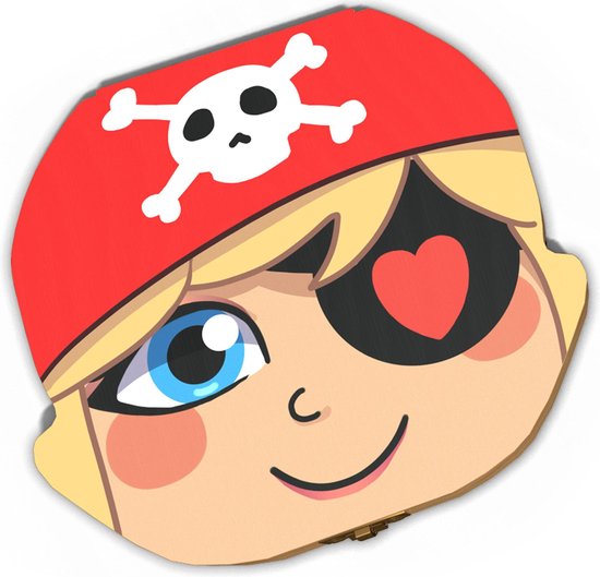 Tandendoosje met naam - Piraat meisje - Hout - Voor jongens en meisjes - Opbergdoosje voor Melktanden - Tandendoosje voor kinderen van BonNYthreads