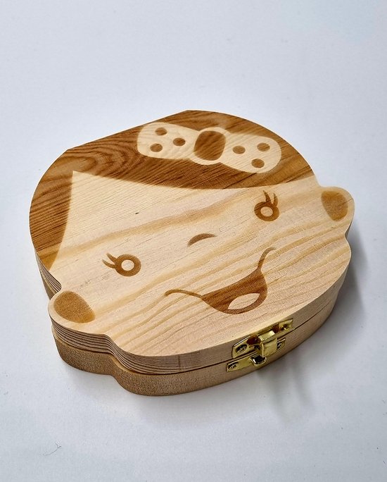 Tandendoosje - Nederlands - Zero waste - Tandendoosje meisje - Houten doosje - Melktanden - Houten tandendoosje van T
