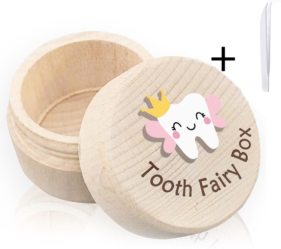 Tandendoosje-tandendoosje jongens-Kraamcadeau-Baby cadeau-tandendoosje meisjes-Inclusief 1 kleine tang-tandendoosie hout-Sectie B van Sytaun