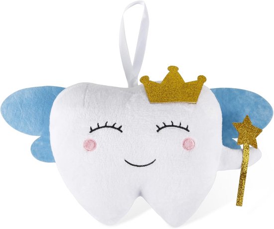 Tandenfee Kussen met Opbergzakje en Vleugels - Cadeau voor Eerste Tand Verlies van Merkloos