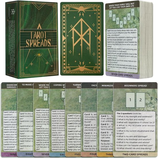 Tarot Kaarten Set - Multicolor - 12 x 7 cm - Hoogwaardige Tarot Spread Tool - Voor Beginners en Gevorderden