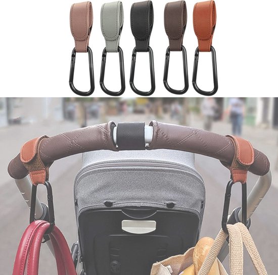 Tassenhaak Voor De Kinderwagen I Tas Hanger I Karabijnhaak Tassendrager Voor De Kinderwagen I Haak Voor De Buggy I 1 Stuk I Grijs