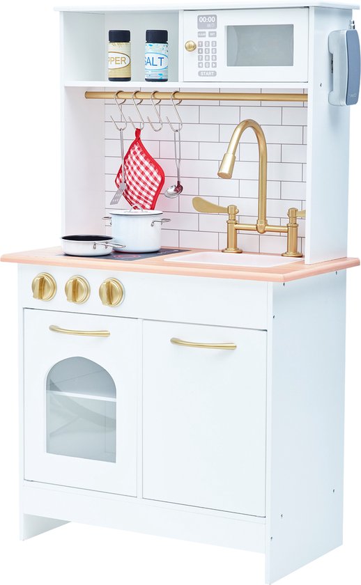 Teamson Kids Modern Houten Speelkeuken - Kinderspeelgoed - Rollenspel Speelgoed - Wit
