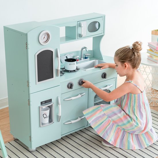 Teamson Kids Retro Houten Speelkeuken - Kinderspeelgoed - Rollenspel Speelgoed - Mintgroen van Teamson Kids