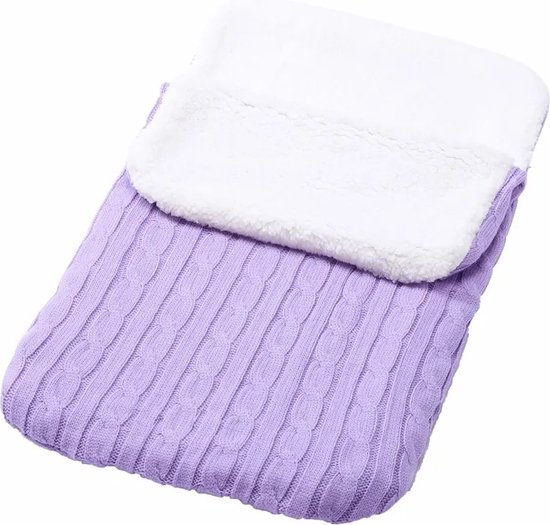 TechU™ Warme Fleece Slaapzak voor Kinderwagen & Buggy – Zacht Fleece Bedje voor Baby's – Tegen Kou, Onderkoeling & Winter – Paars van Merkloos