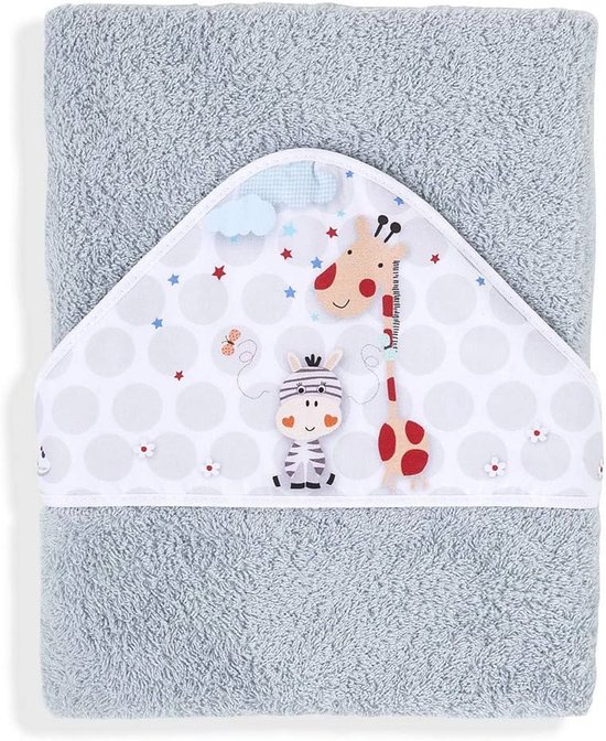 Teddy Badcape 400 g/m² - Katoen, Terry, Grijs, 100 x 100 cm