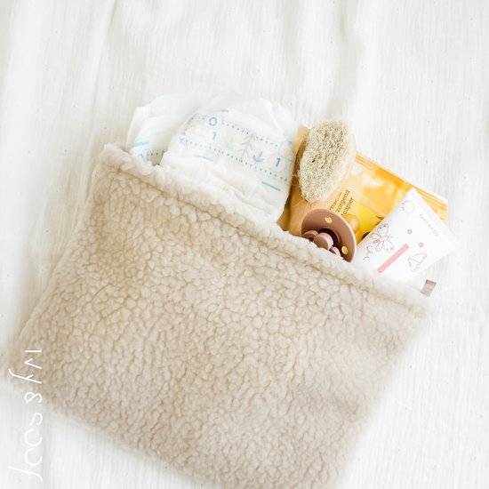 Teddy Bag | Etui Teddy Stof | Mom Bag Teddy | Teddy Toilettas | Teddy Etui | Luier Etui teddy stof | Beige | Ivy and Soof van T