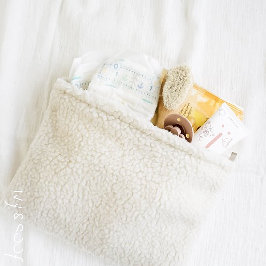 Teddy Bag | Etui Teddy Stof | Mom Bag Teddy | Teddy Toilettas | Teddy Etui | Luier Etui teddy stof | Ecru | Ivy and Soof van T