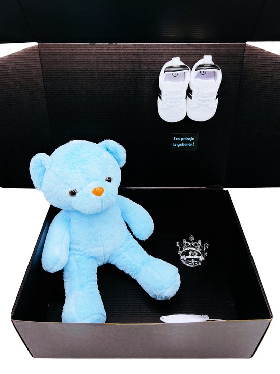 Teddy beer - kraamcadeau - blauwe beer - blauwe teddybeer - 45 cm - rechtstreeks versturen als cadeau mogelijk van T