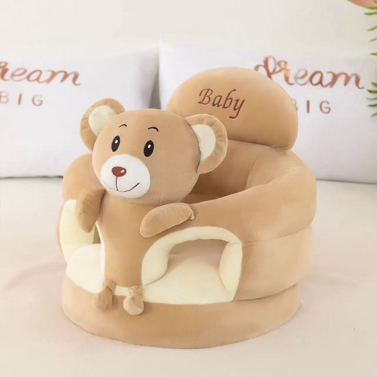 Teddy Cozy Seat Kinderfauteuil - Kinderstoel - Beige - Afneembare Hoes - Beengaatjes - Rugondersteuning van Merkloos