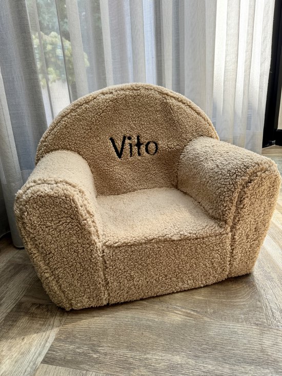 Teddy kinderstoel met naam | Teddy fauteuil kind met naam | Beige | Zelf samen te stellen van Liviza