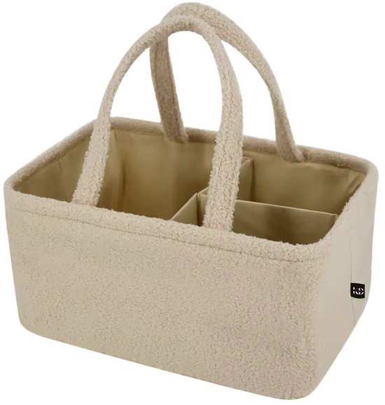 Teddy Luiertas baby - Beige - verzorgingstas - organizer luiers - uitneembare schotjes - Kraamcadeau - mommy bag - baby organizer - Teddy tas - commode van Nouviture