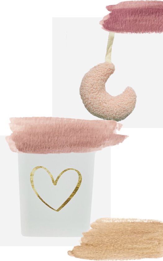 Teddy speenkoord maan - roze - babyshower - Pasen - Moederdag - gender reveal - newborn - baby cadeautje van T