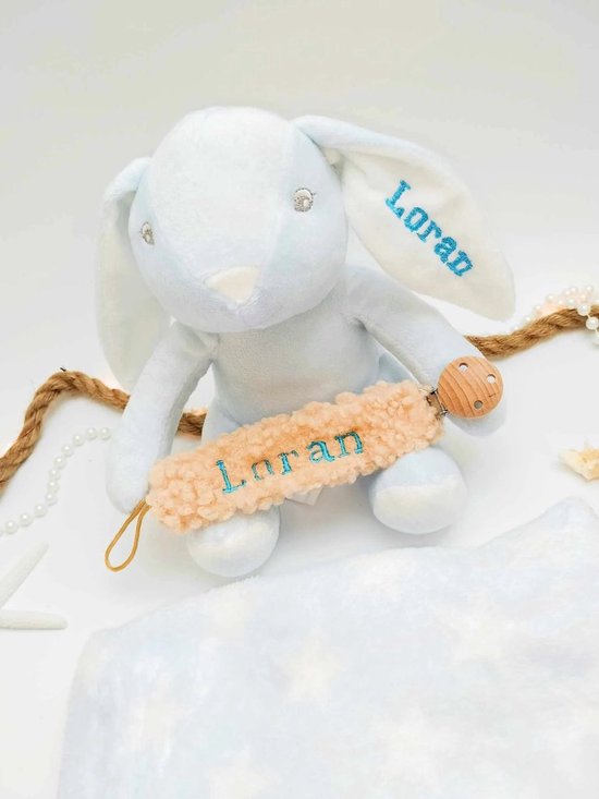 Teddy speenkoord met naam 1 stuks - Speenkoord - Hawsaz.nl Kraamcadeau - Babycadeau - Borduren met naam - Babygeschenkset - Geboortecadeau - Gepersonaliseerde cadeaus van Teddy.