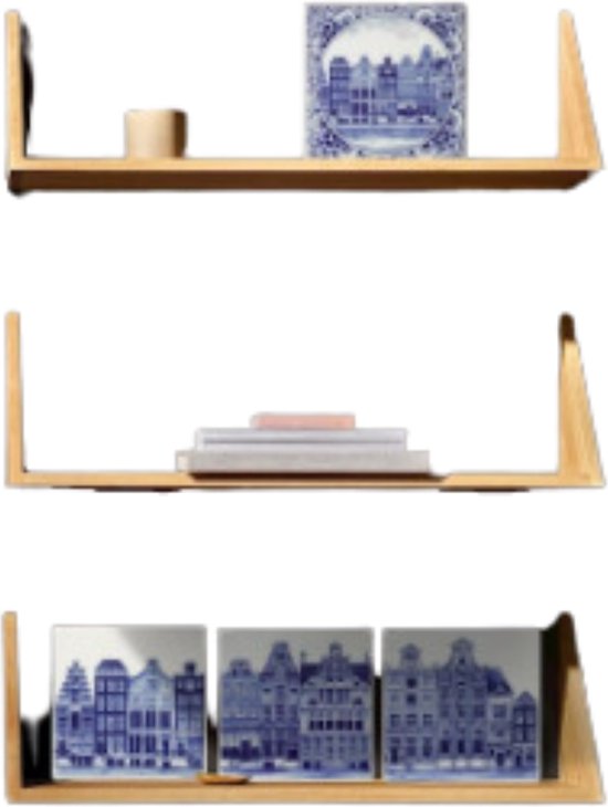 Tegel Grachtenpanden Huisjes Delfts blauw van T