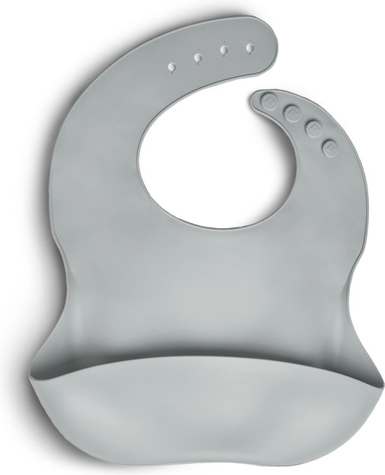 Telano® Slabbetje met Opvangbakje Lichtgrijs - Siliconen Slabber Baby Peuter - Verstelbaar en Waterproof - Kraamcadeau Jongen - Meisje van T