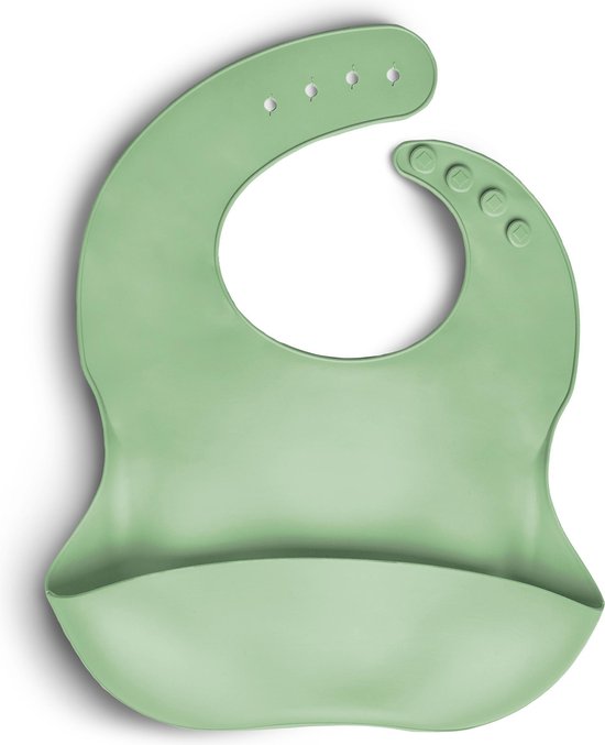 Telano® Slabbetje Mintgroen met Opvangbakje - Siliconen Slabber Baby Peuter - Verstelbaar en Waterproof - Kraamcadeau - Verjaardag