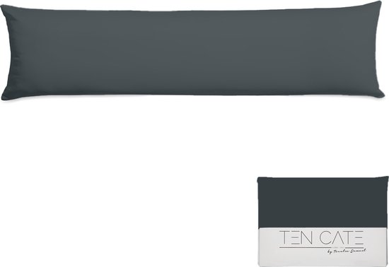 Ten Cate Lichaamskussen - Zijslaapkussen volwassenen - Body roll Kussen - Zwangerschapskussen - Body Pillow - Inclusief Kussensloop Katoensatijn Antraciet - 145 x 40 cm van Ten Cate