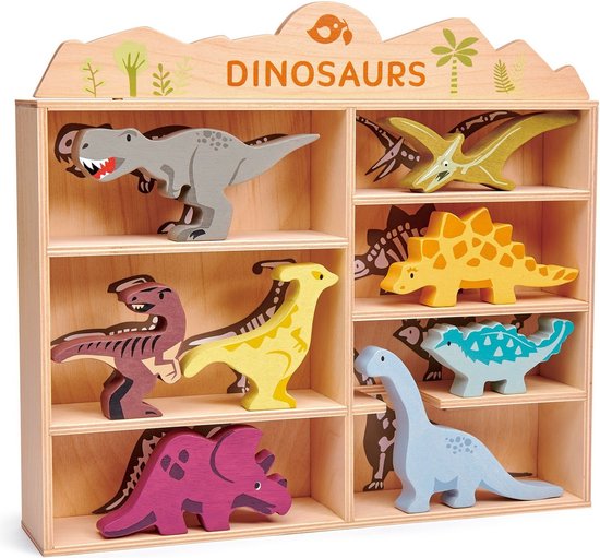 Tender Leaf Toys Dierenset Dinosaurus 28 X 38 Cm Hout 9-delig van Tender Leaf Toys