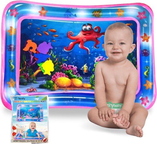 Tenify Waterspeelmat - Watermat - Speelkleed - Opblaasbaar - Tummy Time - Baby Speelgoed 0 Jaar - Kraamcadeau - Roze van Tenify