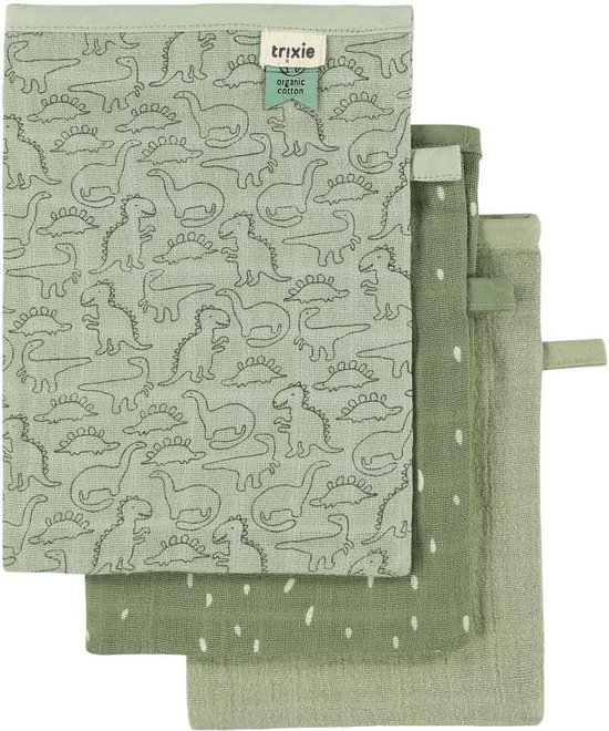 Tetra washandjes 3-pack mix - Daring Dino