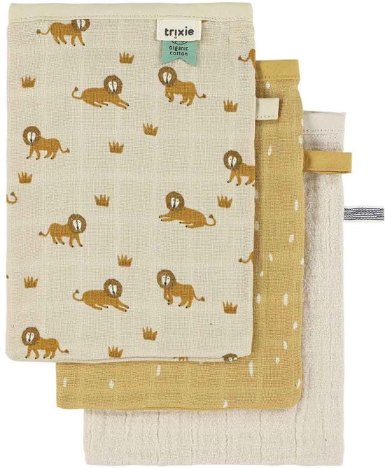 Tetra washandjes 3-pack mix - Lively Lion van Merkloos