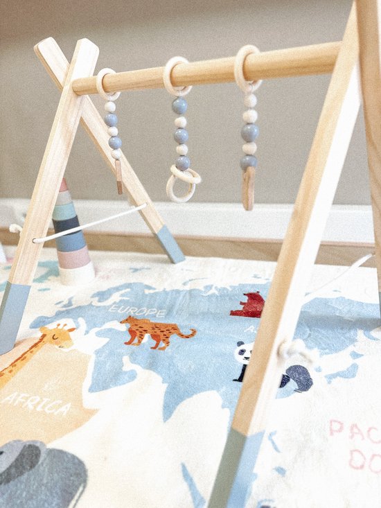 The Baby Supply Houten Baby gym, Grijze Uiteinde, Kraamcadeau, Babygeschenk van The Baby Supply