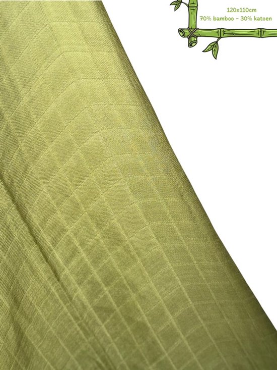 The Baby Supply Hydrofiele Doek Groen – 120×110 cm | 70% Bamboe – 30% Katoen | Extra Zacht & Ademend | Set van 1 van Merkloos