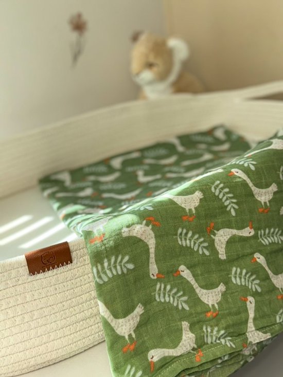 The Baby Supply Hydrofiele Doek GroenGans– 120×110 cm | 100% Katoen | Extra Zacht & Ademend | Set van 1 van Merkloos
