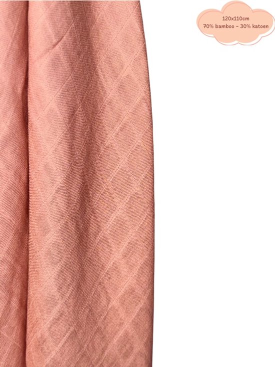 The Baby Supply Hydrofiele Doek Oud Roze– 120×110 cm | 70% Bamboe – 30% Katoen | Extra Zacht & Ademend | Set van 1 van Merkloos