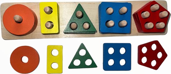The Baby Supply Montessori speelgoed voor 1 tot 3 jaar Houten sorteer- en stapelspeelgoed van T