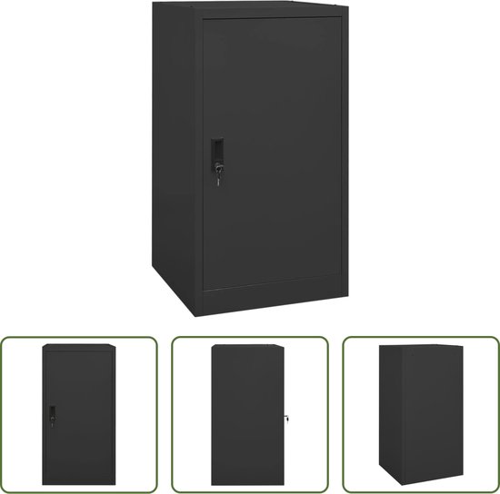 The Living Store Lockerkast Horse Club - 53 x 53 x 105 cm - Staal - Antraciet van The Living Store