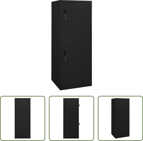 The Living Store Lockerkast voor Paardensportspullen - 53 x 53 x 140 cm - Zwart van The Living Store